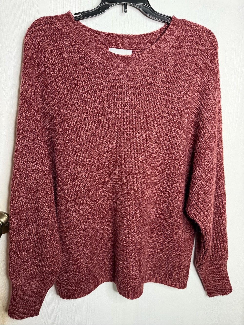 Pink Rose Cozy Chunky Crewneck Sweater in Mauve